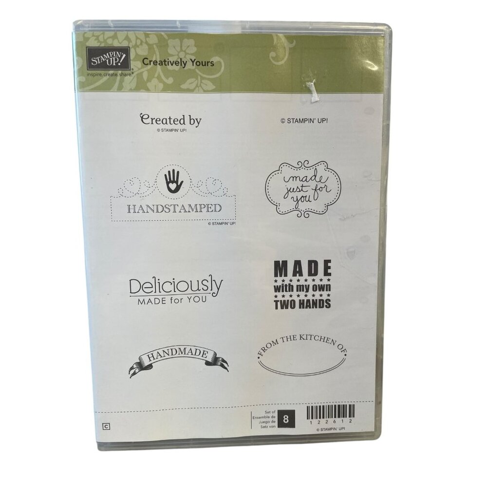 Stampin' Up! "Creatively Yours" Clear Stamp Set Sentiments Crafting 8-Piece